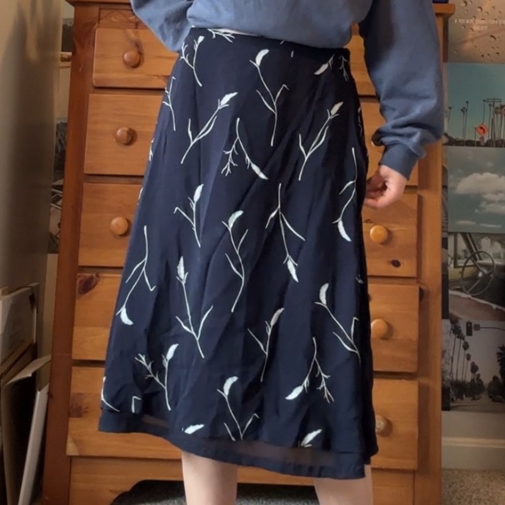 Vintage Floral Chiffon Layered Skirt